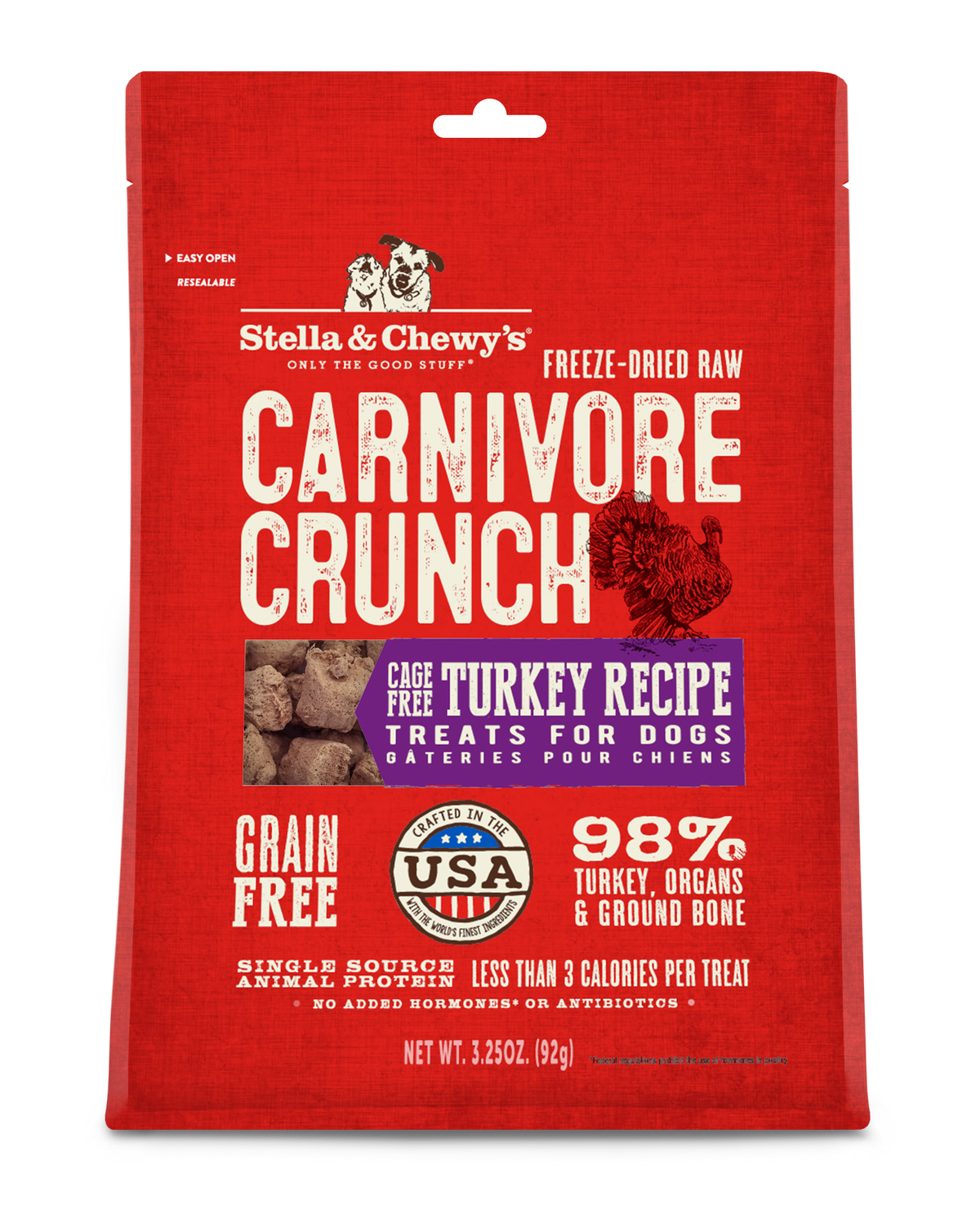 Stella &amp; Chewy&#39;s Freeze-Dried Raw Carnivore Crunch Turkey Dog Treats